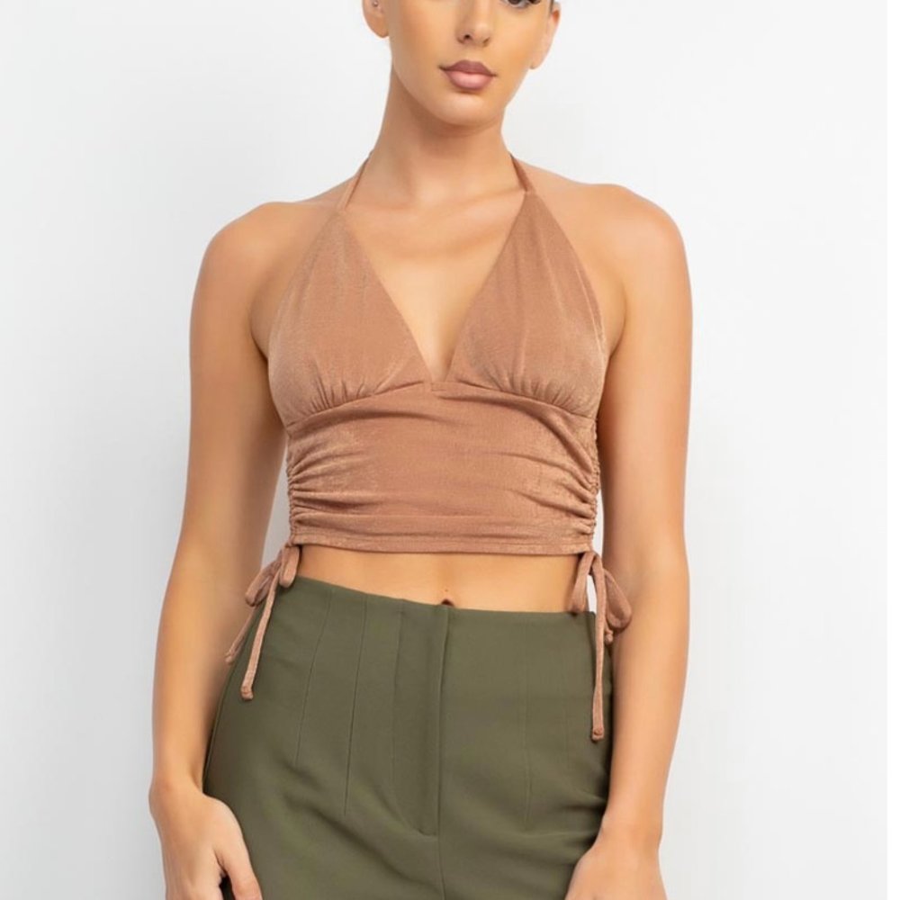 Halter Neck Ruched Top 🛍️🛍️